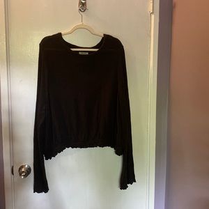 Madewell Long sleeve blouse with Lettuce trim